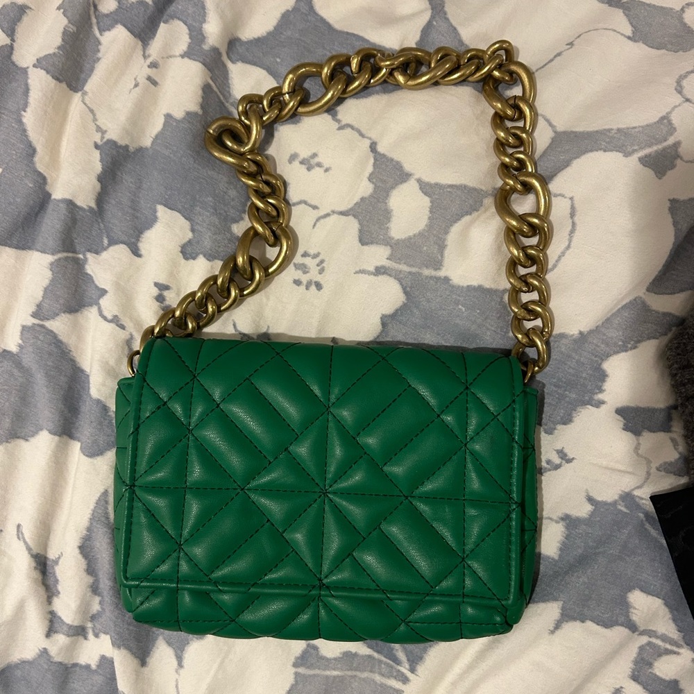 Zara Green Quilted Bag